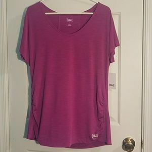 Purple Wide V-Neck Active Shirt